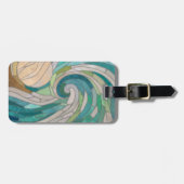 モザイク波と月 ラゲッジタグ (正面横)