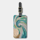 モザイク波と月 ラゲッジタグ (正面縦)