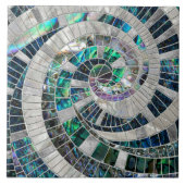 モザイク波スパイラル – アワビと真珠 タイル (正面)