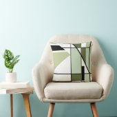 モザイク淡い色のグリーン白黒幾何学的抽象芸術 クッション (椅子)