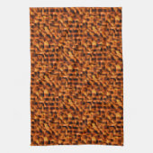 モザイク深い赤からオレンジ色のグラデーション キッチンタオル (縦)