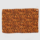 モザイク深い赤からオレンジ色のグラデーション ゴルフタオル (横)