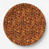 モザイク深い赤からオレンジ色のグラデーション ペーパープレート (正面)