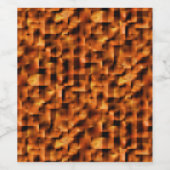 モザイク深い赤からオレンジ色のグラデーション ワインラベル (シングルラベル)