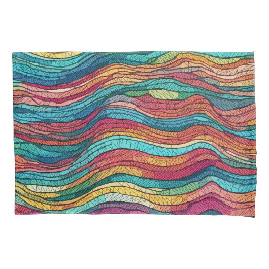 モザイク潮 枕カバー (正面左)