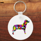 モザイク犬 キーホルダー (正面)