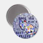 モザイク犬 マグネット (正面/裏面)