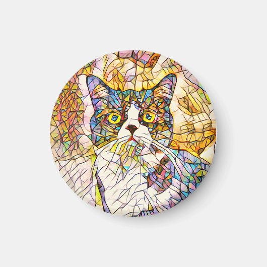 モザイク猫マグネット マグネット (正面)
