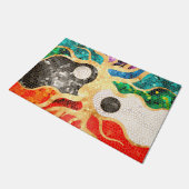 モザイク生命の木 – 陰陽 ドアマット (アングル)