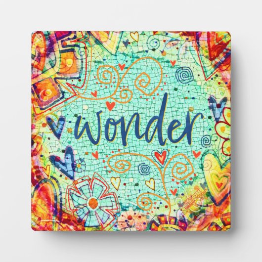 モザイク疑問に思トレンディーかわいらし吸光度イーゼル フォトプラーク (正面)