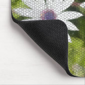 モザイク白デイジーブッシュ花 –  マウスパッド (コーナー)