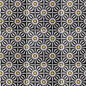 モザイク白黒と黄色の幾何学的 タイル