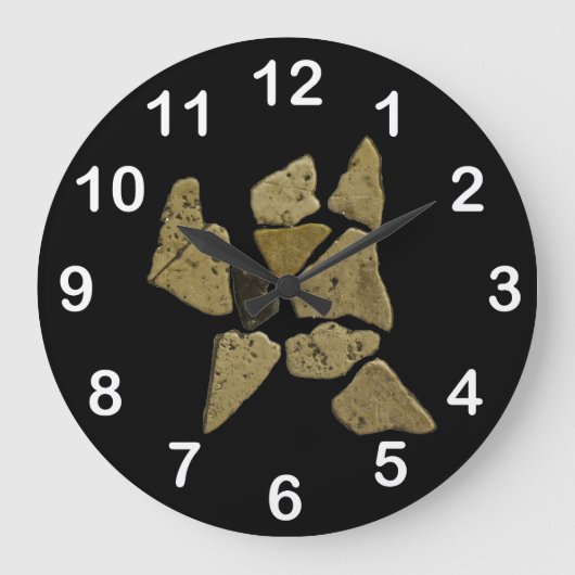 モザイク石造りの人 ラージ壁時計 (正面)