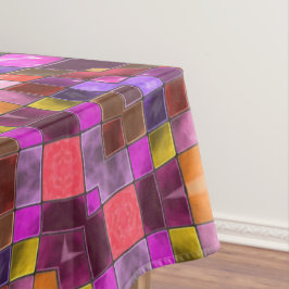 モザイク紫色のヴィンテージのフラクタルの万華鏡のように千変万化するパターン テーブルクロス