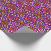 モザイク紫色のヴィンテージのフラクタルの万華鏡のように千変万化するパターン ラッピングペーパー (角)