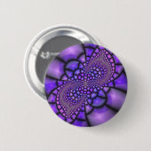 モザイク紫色の花 缶バッジ (正面&裏面)