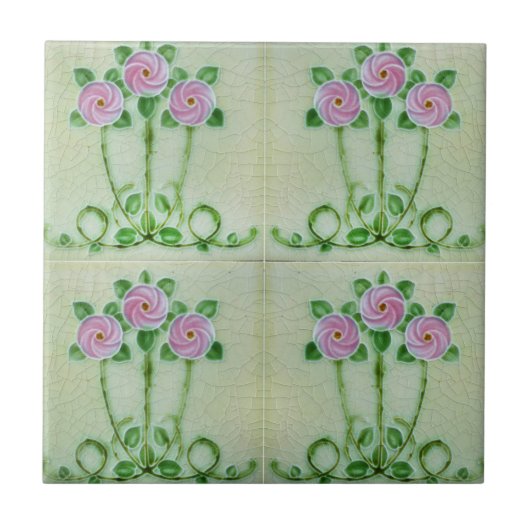 モザイク絵画アンティークの花セラミックタイル タイル (正面)