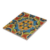 モザイク絵画アンティークの花 タイル (側面)