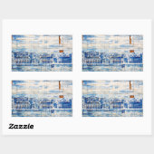 モザイク絵画リスボンブルーのタイル磁器 長方形シール (シート)