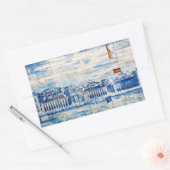 モザイク絵画リスボンブルーのタイル磁器 長方形シール (封筒)