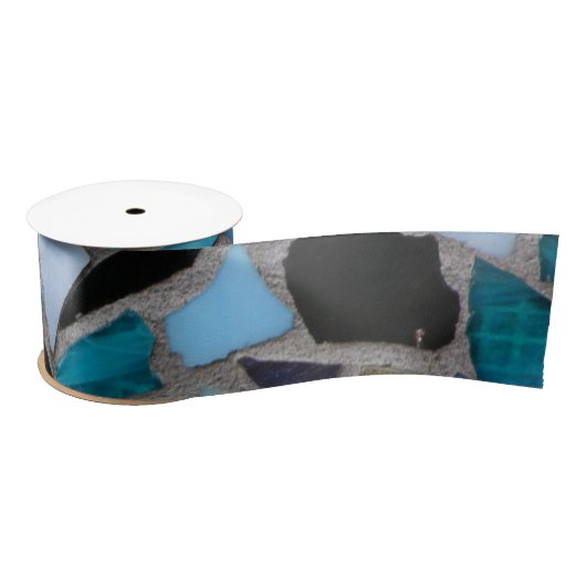 モザイク色のガラスの石のアートリボン サテンリボン (リール)