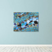 モザイク色のガラスの石工芸 キャンバスプリント (インサイチュ (ウッドフロア))