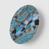 モザイク色ガラス石時計時計 ラウンド壁時計 (傾斜)