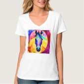 モザイク色彩の鮮やか南西馬頭Tシャツ Tシャツ (正面)