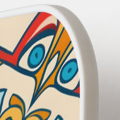 モザイク色、マンダラパターン ピックルボールラケット (左詳細)