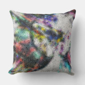 モザイク色、汚れた霧の上に磨かれたシャード クッション (正面)