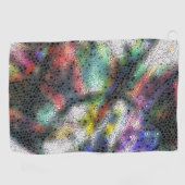 モザイク色、汚れた霧の上に磨かれたシャード ゴルフタオル (横)