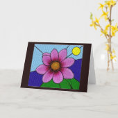 モザイク花の挨拶状 カード (黄色い花)