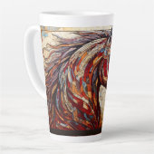 モザイク茶色の馬 カフェラテマグ (左アングル)