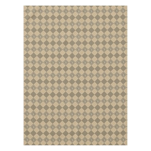 モザイク落書き花模様 テーブルクロス (正面)