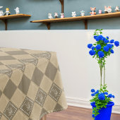 モザイク落書き花模様 テーブルクロス