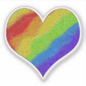 モザイク虹のハート数々の- – 色付き太陽の光 シール (正面)