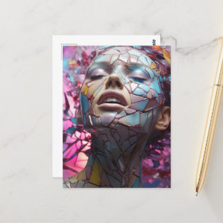 モザイク蝶の女性 ポストカード