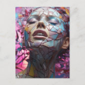 モザイク蝶の女性 ポストカード (正面)