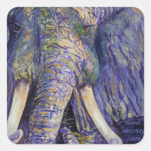 モザイク象 スクエアシール (正面)