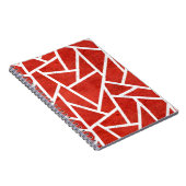 モザイク赤と白パターン ノートブック (右側)