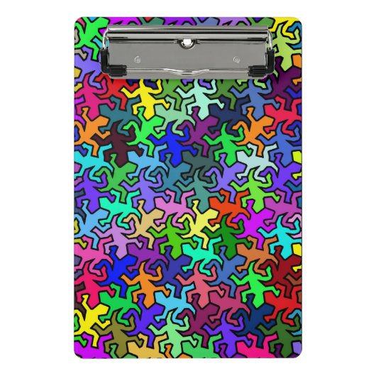 モザイク鏡ゲッコス数々のパターン – 色 ミニクリップボード (正面)