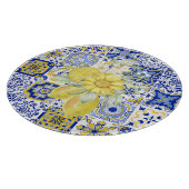 モザイク開花（青と黄） カッティングボード (角)