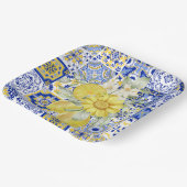 モザイク開花（青と黄） ペーパープレート (傾斜あり)
