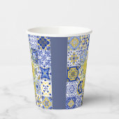 モザイク開花（青と黄） 紙コップ (左)
