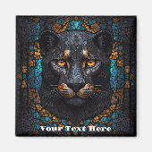 モザイク陛下：黒いヒョウ マグネット (正面)