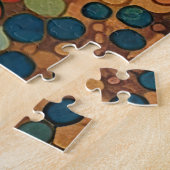 モザイク風ロマネスクデザインのオパール猫 ジグソーパズル (側面)