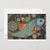 モザイク魚のファッション ポストカード (正面/裏面)