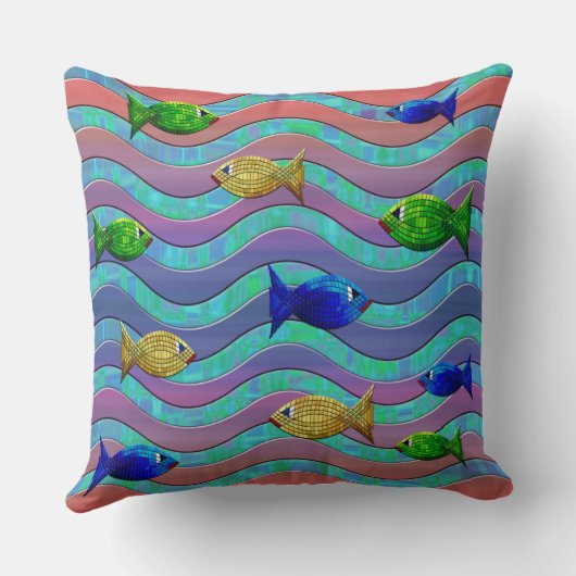 モザイク魚枕 クッション (裏面)
