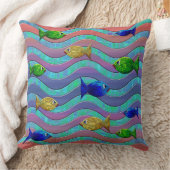 モザイク魚枕 クッション (ブランケット)