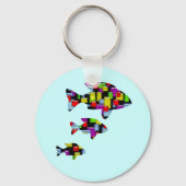 モザイク魚 キーホルダー (正面)